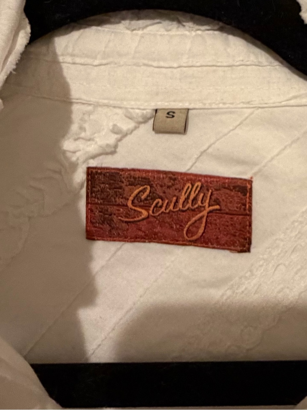 Scully White Quilted Jacket with Brown Leather Logo Patch - Picture 2 of 2